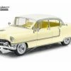 Greenlight 1955 Cadillac Fleetwood S60, Yellow With White Roof - 12937 - 1:18 Scale Diecast Model Toy Car