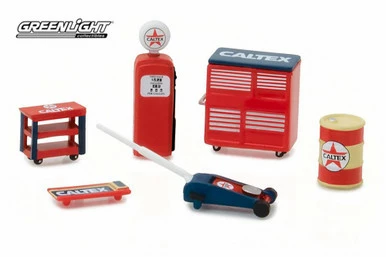 Muscle Shop Tools Caltex, Red With Blue - Greenlight 13159 - 1/64 Scale Diecast Model Toy Car 3 Muscle Shop Tools Caltex, Red With Blue - Greenlight 13159 - 1/64 Scale Diecast Model Toy Car
