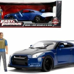 Brian's 2009 Nissan GTR With Brian Figure And Working Lights, Fast And Furious - Jada Toys 31142 - 1/18 Scale Diecast Model Toy Car