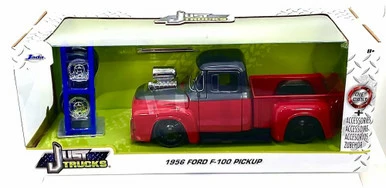 1956 Ford F-100 With Spare Tires, Red - Jada Toys 33019 - 1/24 Scale Diecast Model Toy Car 3 1956 Ford F-100 With Spare Tires, Red - Jada Toys 33019 - 1/24 Scale Diecast Model Toy Car