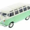 Volkswagen Van Samba Bus, Green With White - Showcasts 34956 - 1/25 Scale Diecast Model Toy Car -Outlet Cars Sales 34956 SHO GREEN Volkswagen Van Samba Bus 1 AZ 00971.1591916448.386.513
