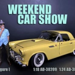 Weekend Car Show Figure I, Brown & Blue - American Diorama 38309, 1/24 Figurine - Diorama Accessory