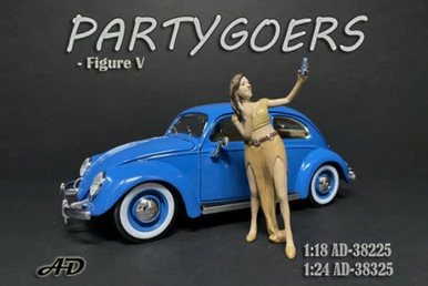 Partygoers Figure V, Light Brown - American Diorama 38325 - 1/24 Scale Figurine - Diorama Accessory 3 Partygoers Figure V, Light Brown - American Diorama 38325 - 1/24 Scale Figurine - Diorama Accessory