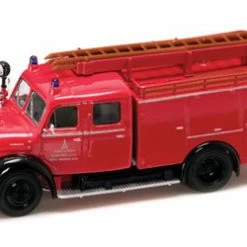 Lucky Road Signature 1961 Magirus-Deutz Merkur TLF16 Fire Engine, Red - Yatming 43010 - 1/43 Scale Diecast Model Toy Car