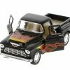 Kinsmart 1955 Chevy Stepside Pickup - 5330DF - 1/32 Scale Diecast Model (Brand New, But NOT IN BOX) -Outlet Cars Sales 5330DF KIT BLACK 1955 Chevy Stepside Pickup with Flames az 29155.1610381937.386.513