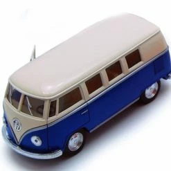 1962 Volkswagen Classical Bus, Blue - Kinsmart 5377D - 1/32 Diecast Car (Brand New, But NOT IN BOX)