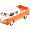 1963 Volkswagen Classical Bus Double Cab Pick Up, Orange - Kinsmart 5387D - 1/34 Scale Diecast Model Toy Car (Brand New, But NOT IN BOX)
