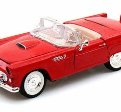 Motor Max 1956 Ford Thunderbird Convertible, Red - Motormax 73215 - 1/24 Scale Diecast Model Toy Car