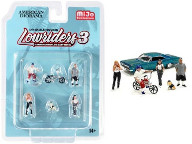 Lowriders Series 3 Figurine Set - American Diorama 76480MJ, 1/64 Figurine, Diorama Accessory 3 Lowriders Series 3 Figurine Set - American Diorama 76480MJ, 1/64 Figurine, Diorama Accessory