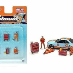 Figures Set Mechanic III, MultiAmerican Diorama 76483MJ 1/64 Scale Figurine Diorama Accessory