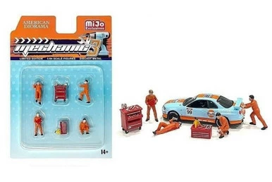 Figures Set Mechanic III, MultiAmerican Diorama 76483MJ 1/64 Scale Figurine Diorama Accessory 3 Figures Set Mechanic III, MultiAmerican Diorama 76483MJ 1/64 Scale Figurine Diorama Accessory