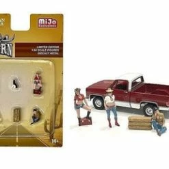 Figures Set Western Style, MultiAmerican Diorama 76485MJ 1/64 Scale Figurine Diorama Accessory