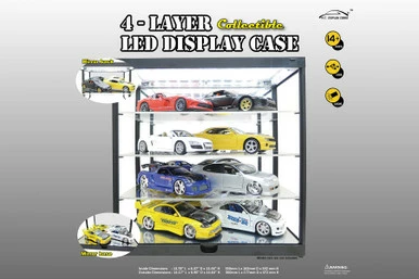 King Creation 4 Layer LED Light Display Case With Mirrored Back & Base- 7840MBK - Display Case For Diecast Cars 3 King Creation 4 Layer LED Light Display Case With Mirrored Back & Base- 7840MBK - Display Case For Diecast Cars