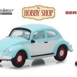 Volkswagen Beetle, Turquoise W/white - Greenlight 97040F/48 - 1/64 Scale Diecast Model Toy Car