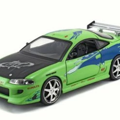 Jada Toys 1995 Brian's Mitsubishi Eclipse, Lime Green - Toys 97603/54030 - 1/24 Scale Diecast Model Toy Car
