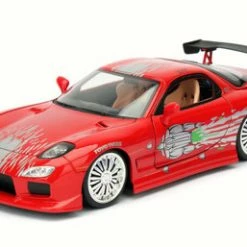 Jada Toys Dom's Mazda RX-7 F8 Fate Of Furious, Red - Jada 98338 - 1/24 Scale Diecast Model Toy Car
