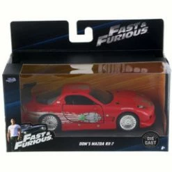 Jada Toys Dom's Mazda RX-7 F8 'The Fate Of The Furious Movie, Red - 98377 - 1/32 Scale Diecast Model Toy Car