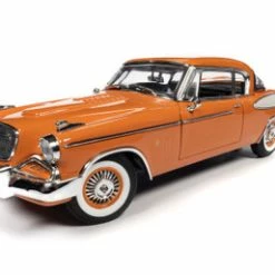 1957 Studebaker Golden Hawk, Coppertone Orange And White - Auto World AW270 - 1/18 Diecast Car