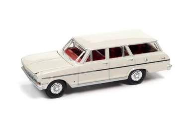1963 Chevy II Nova 400 Wagon, Ermine White - Auto World AWSP083/24A - 1/64 Scale Diecast Car 3 1963 Chevy II Nova 400 Wagon, Ermine White - Auto World AWSP083/24A - 1/64 Scale Diecast Car