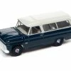 1966 Chevy Suburban, Dark Blue - Auto World AWSP091/24B - 1/64 Scale Diecast Model Toy Car